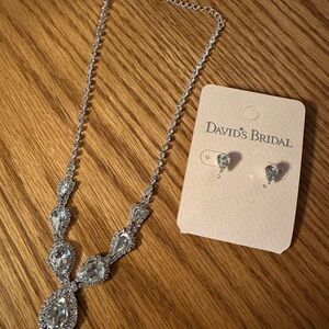 David’s Bridal Wedding Necklace and Earrings